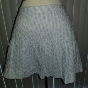 J. Crew Esplanade Seersucker eyelet skirt